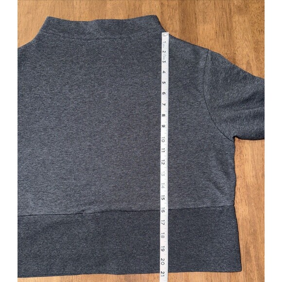 Nike Dri-Fit Cropped Sweatshirt Women's M Gray Funnel Neck Athleisure Pullover - Picture 13 of 15